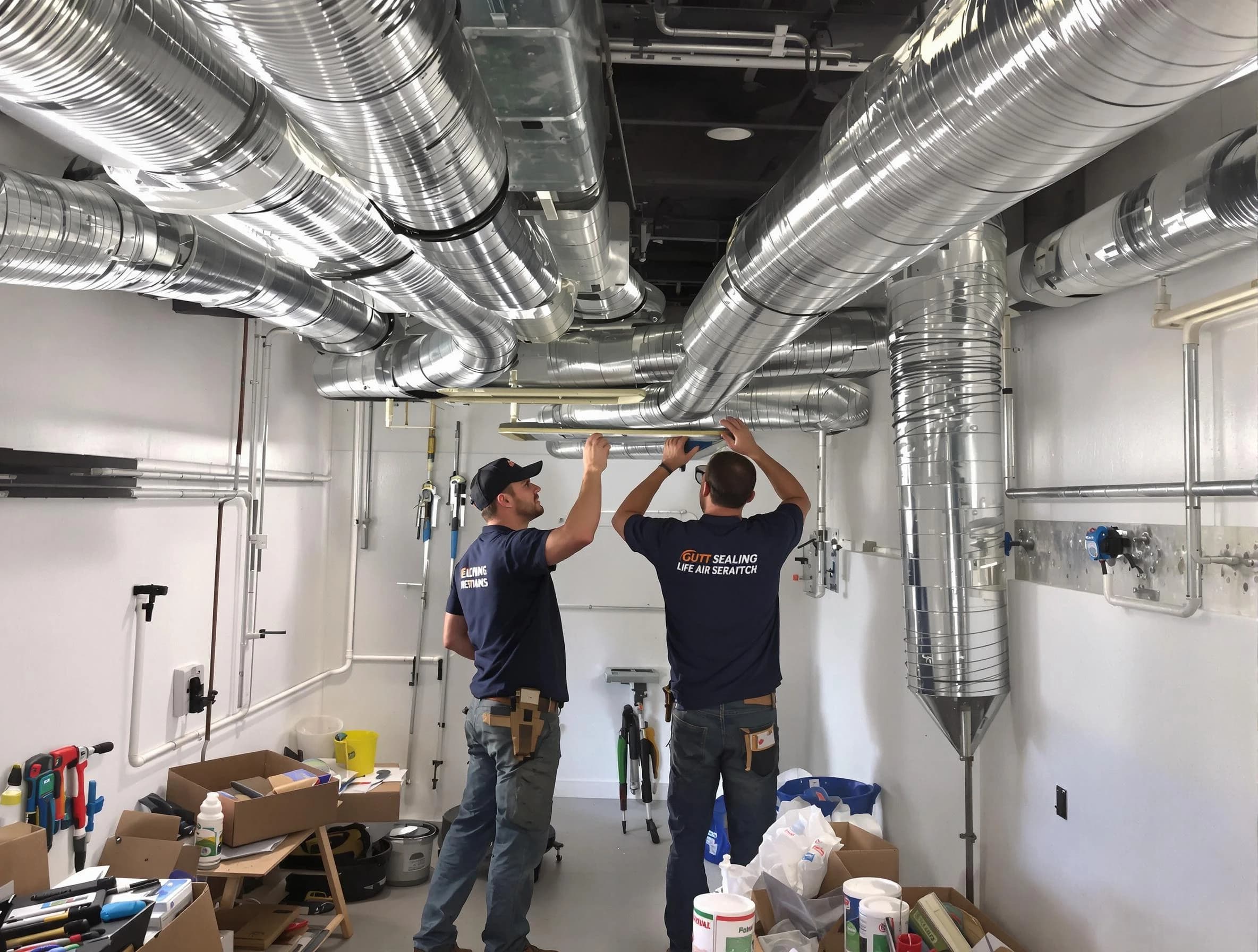 Lone Tree Air Duct Cleaning technician applying professional duct sealing solutions in Lone Tree