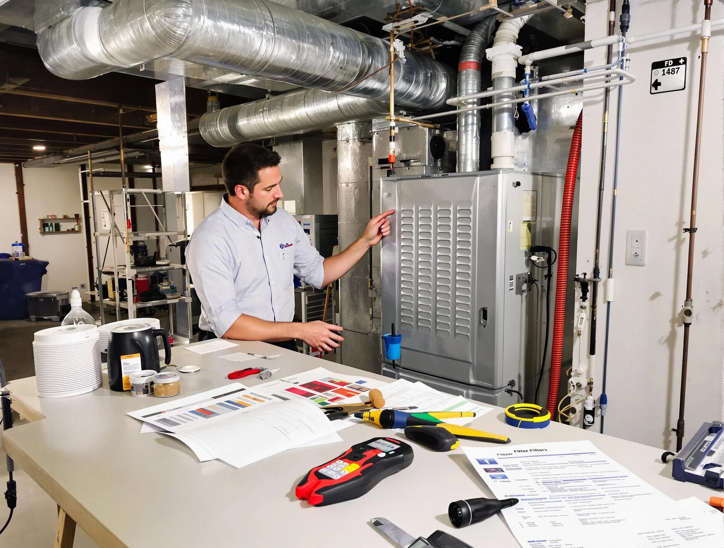 Lone Tree Air Duct Cleaning inspector conducting detailed filter system evaluation using professional diagnostic tools in Lone Tree