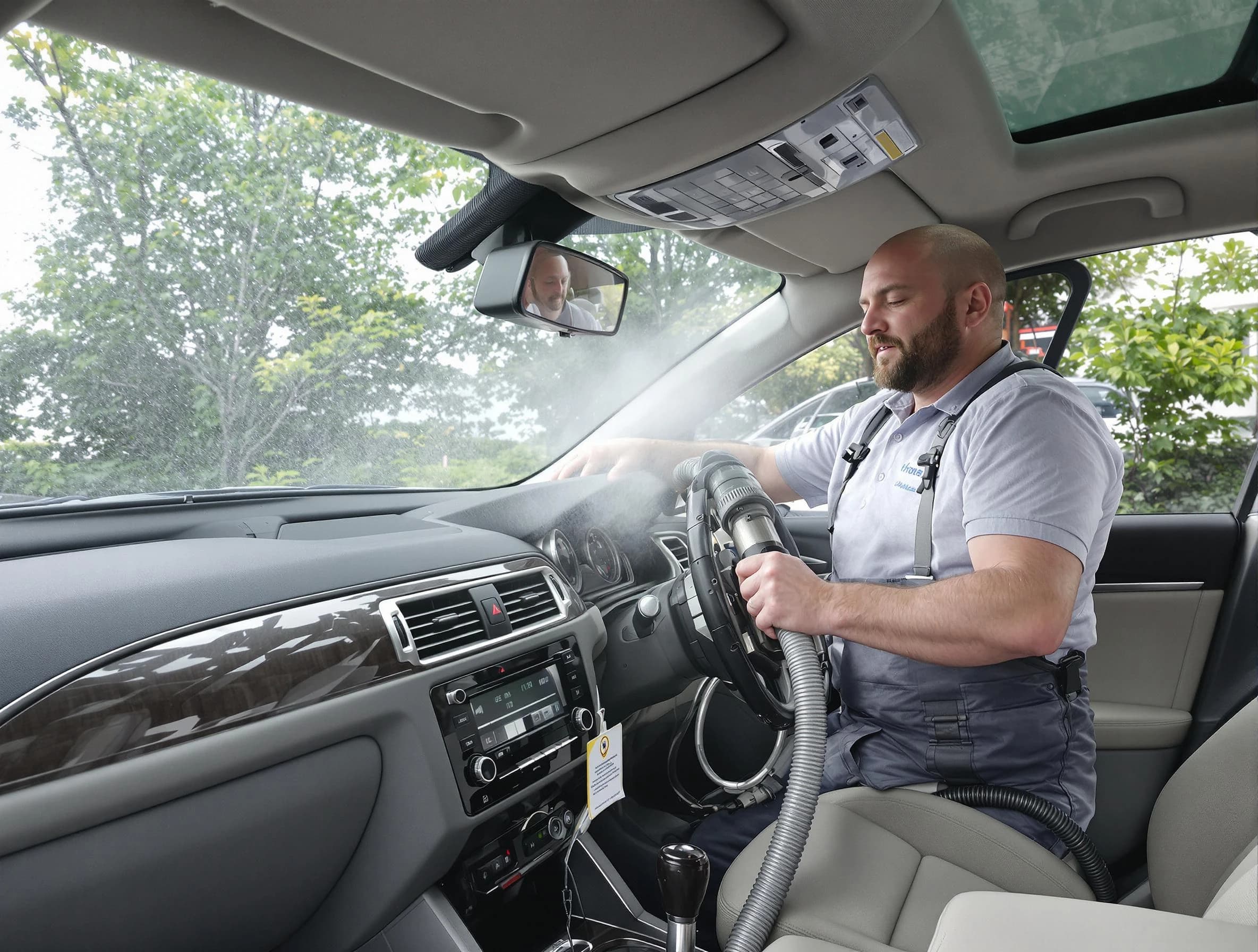 Lone Tree Air Duct Cleaning specialist performing professional car duct cleaning in Lone Tree