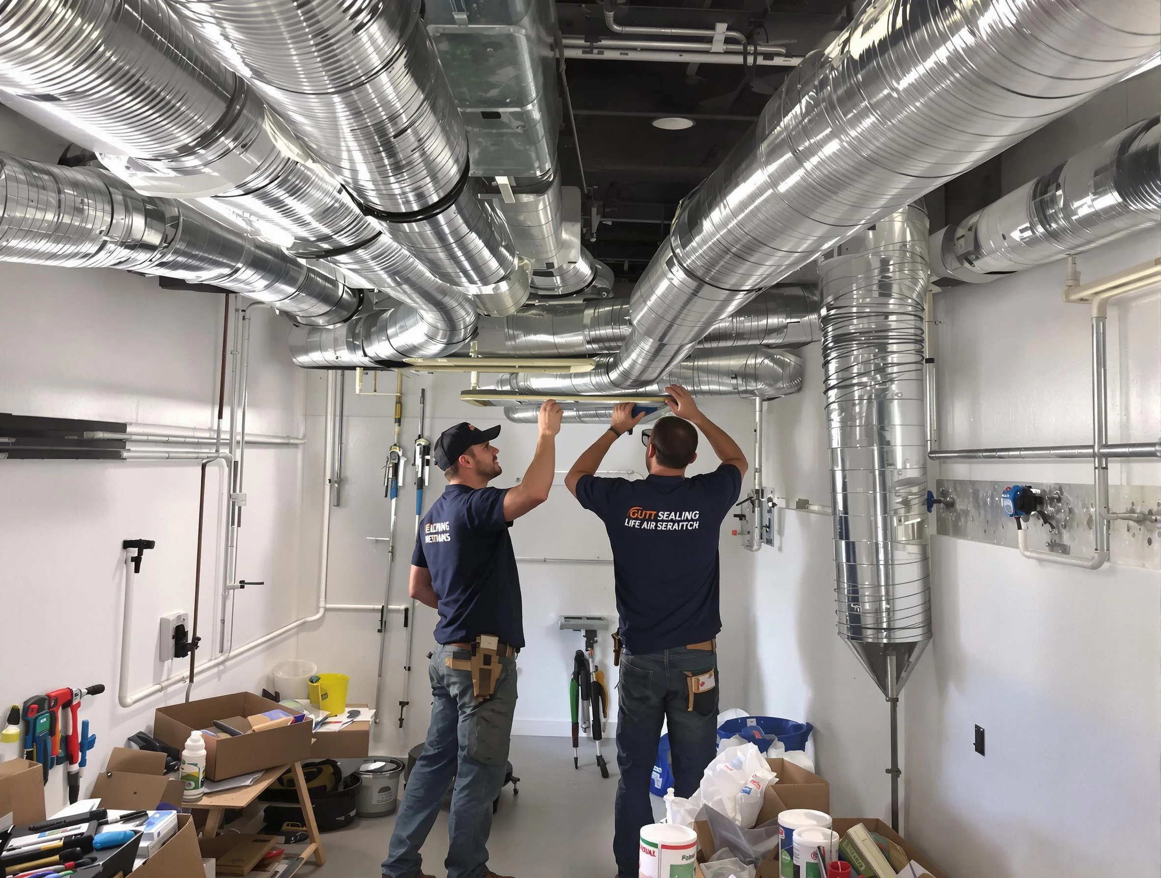 Lone Tree Air Duct Cleaning technician applying professional duct sealing solutions in Lone Tree